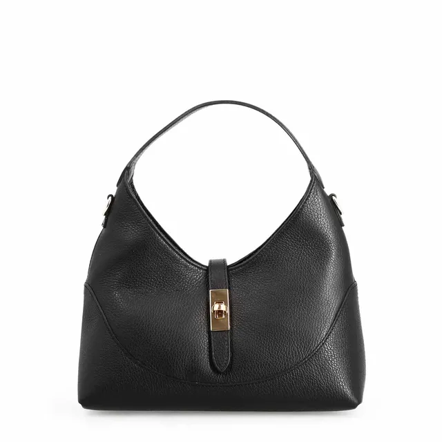 Leonardo Medusa Nero Borsa Donna Pelle Vitello Hobo