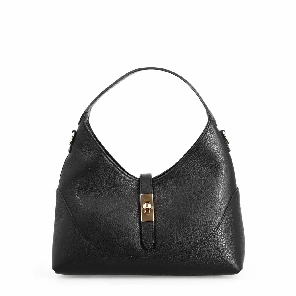 Leonardo Medusa Nero Borsa Donna Pelle Vitello Hobo