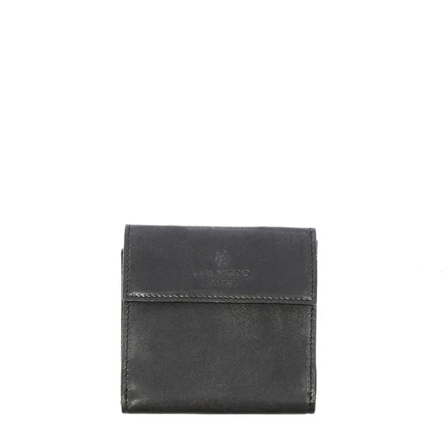 Leonardo Shoes P2 portafoglio pelle nero tessere