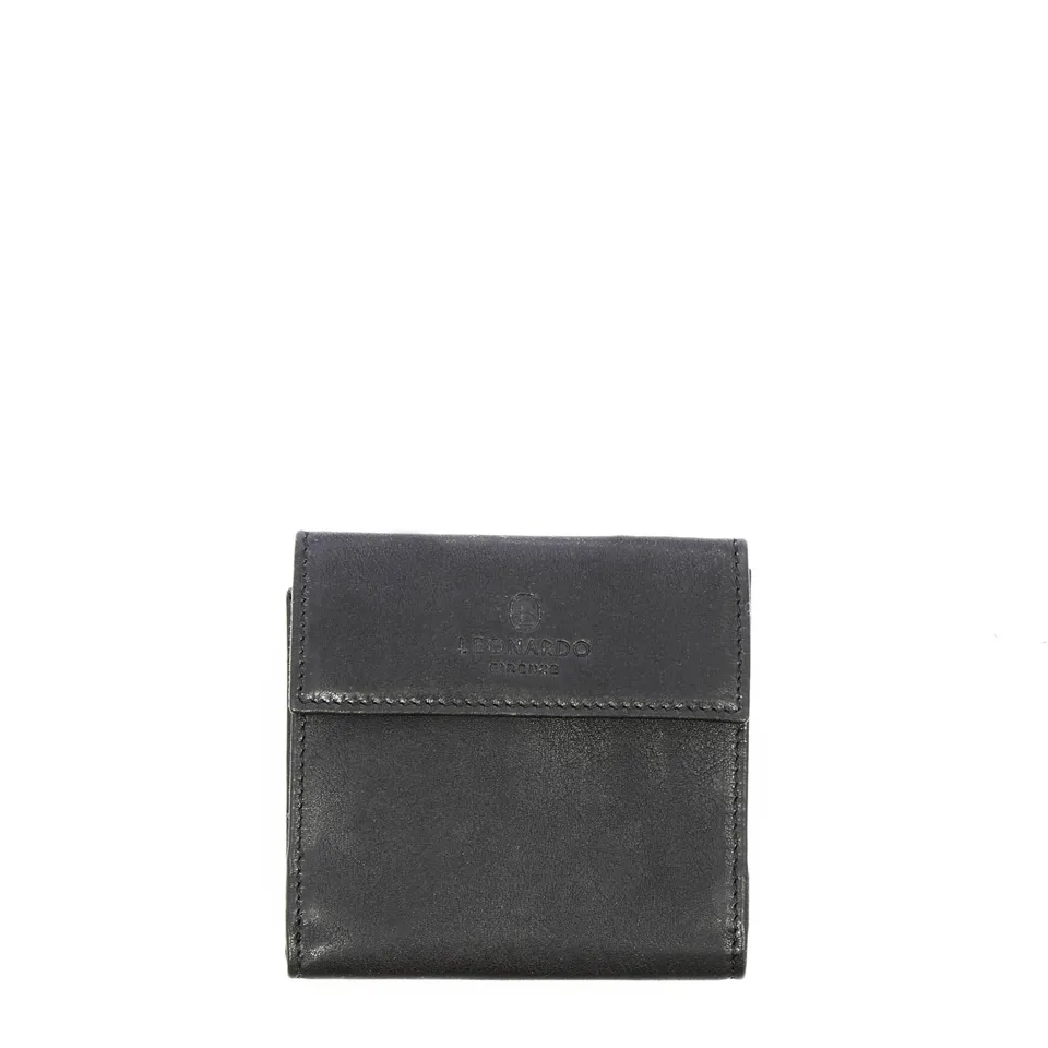 Leonardo Shoes P2 portafoglio pelle nero tessere
