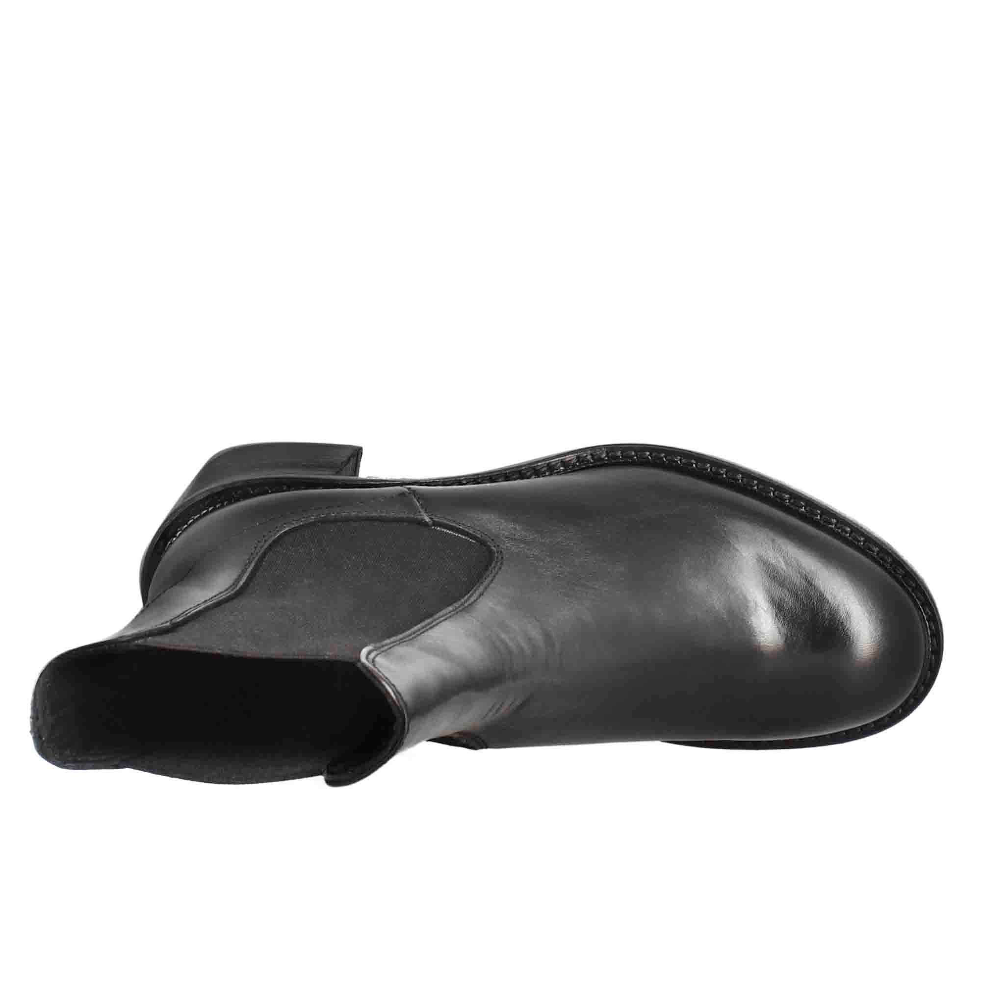 Leonardo Shoes Diver Chelsea Stivaletti Donna Pelle Nero
