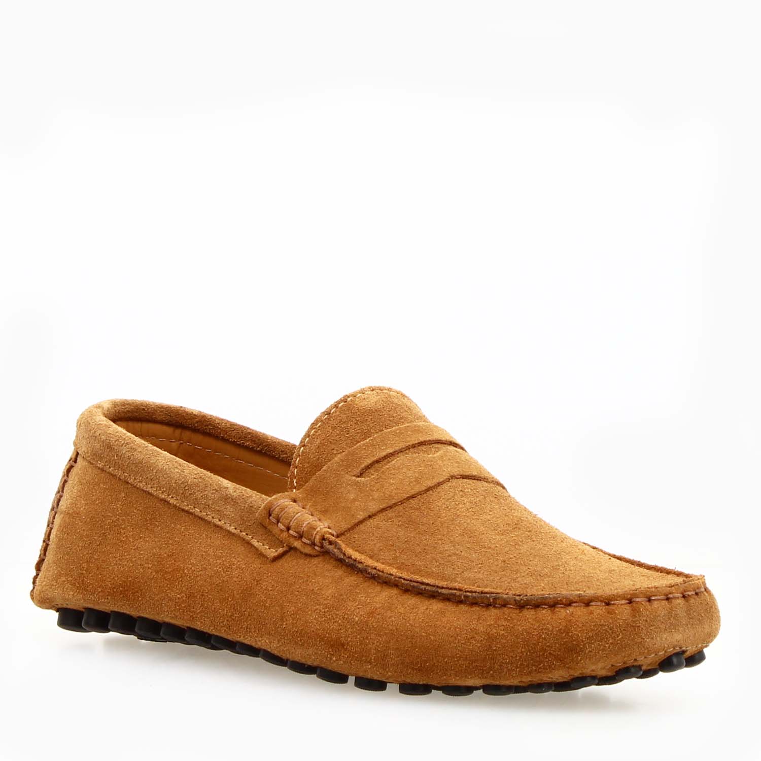 Leonardo Shoes Mocassini Uomo Garda camoscio marrone chiaro