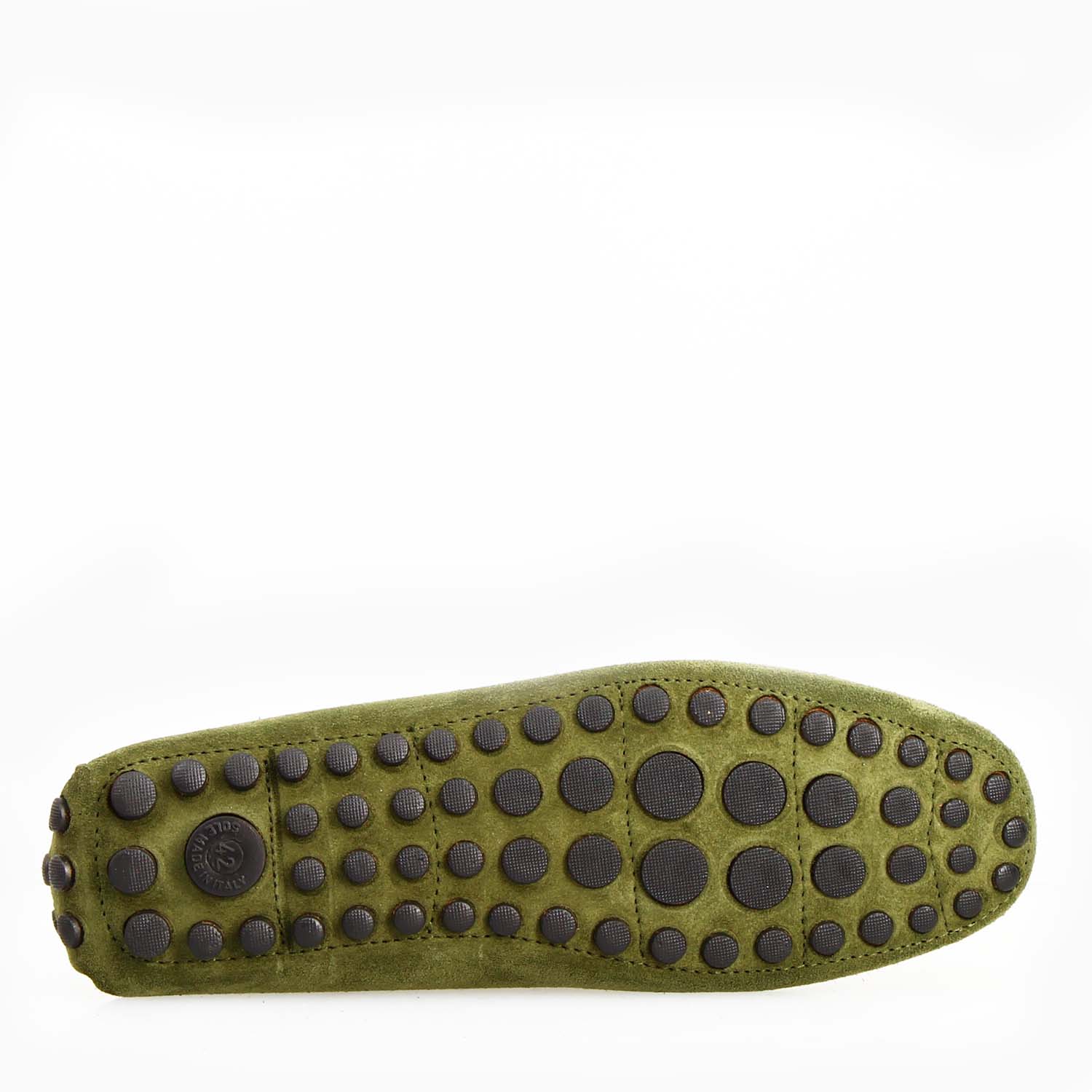 Leonardo Shoes Garda Verde Mocassino Uomo Camoscio