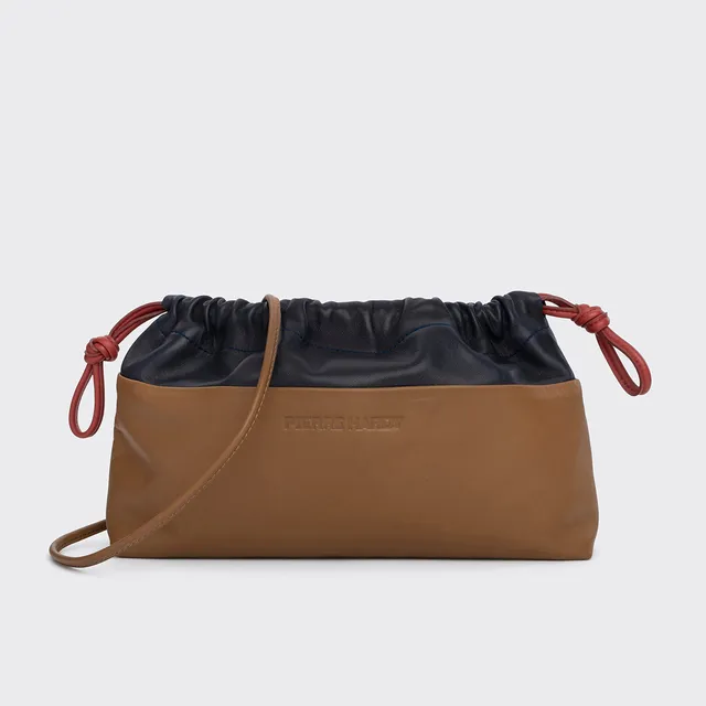 Pierre Hardy Twin Clutch Pochette Pelle Cammello