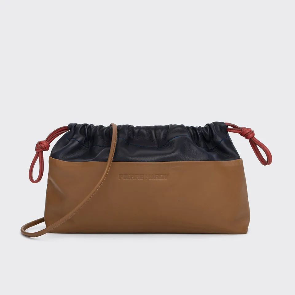 Pierre Hardy Twin Clutch Pochette Pelle Cammello