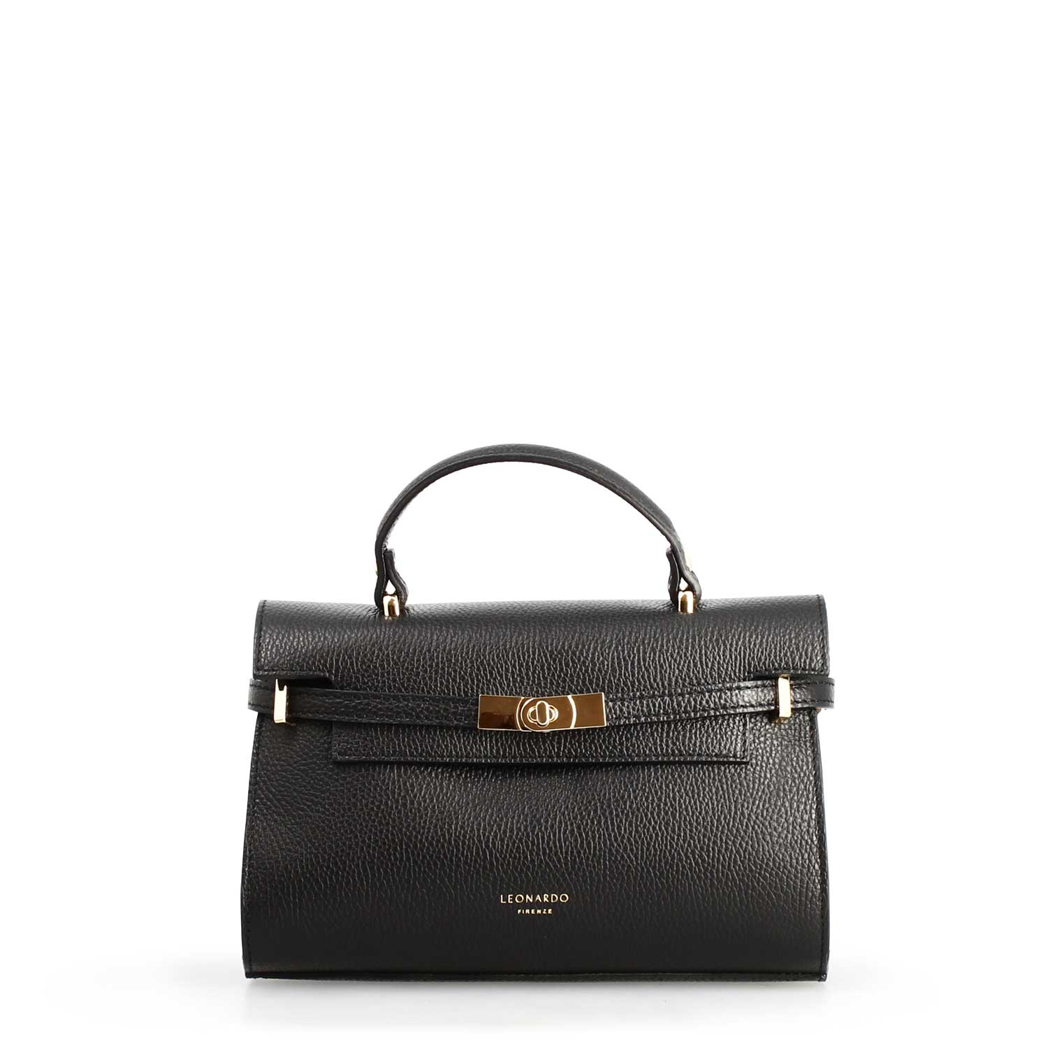 Leonardo Shoes Emily borsa mano nera pelle vitello