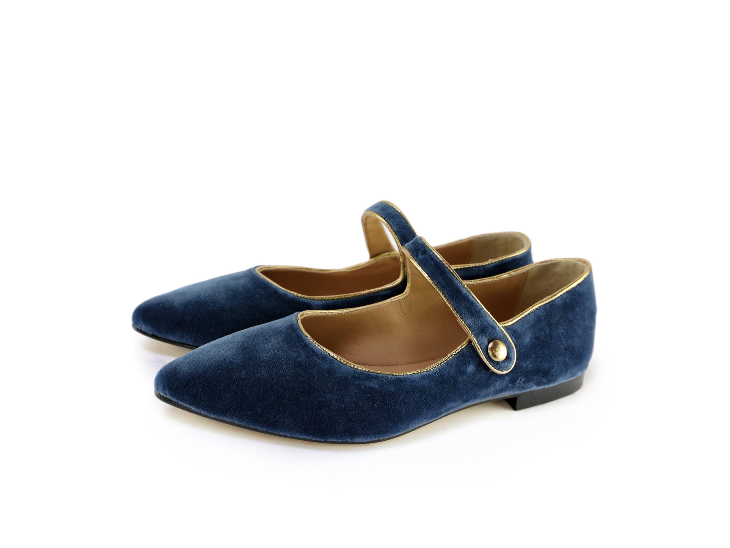 Ton Goût Mary Ballerina Donna Blu Velluto