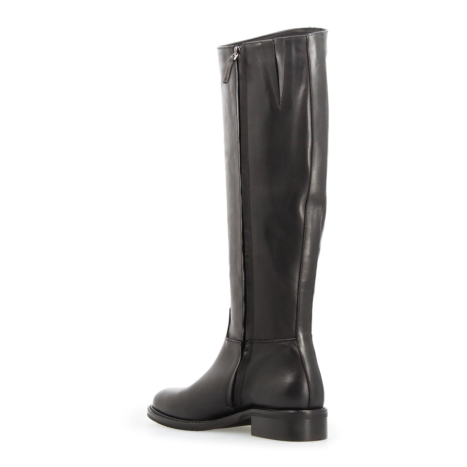 Leonardo Shoes Stivali Donna Palatina L stivali nero pelle tacco basso