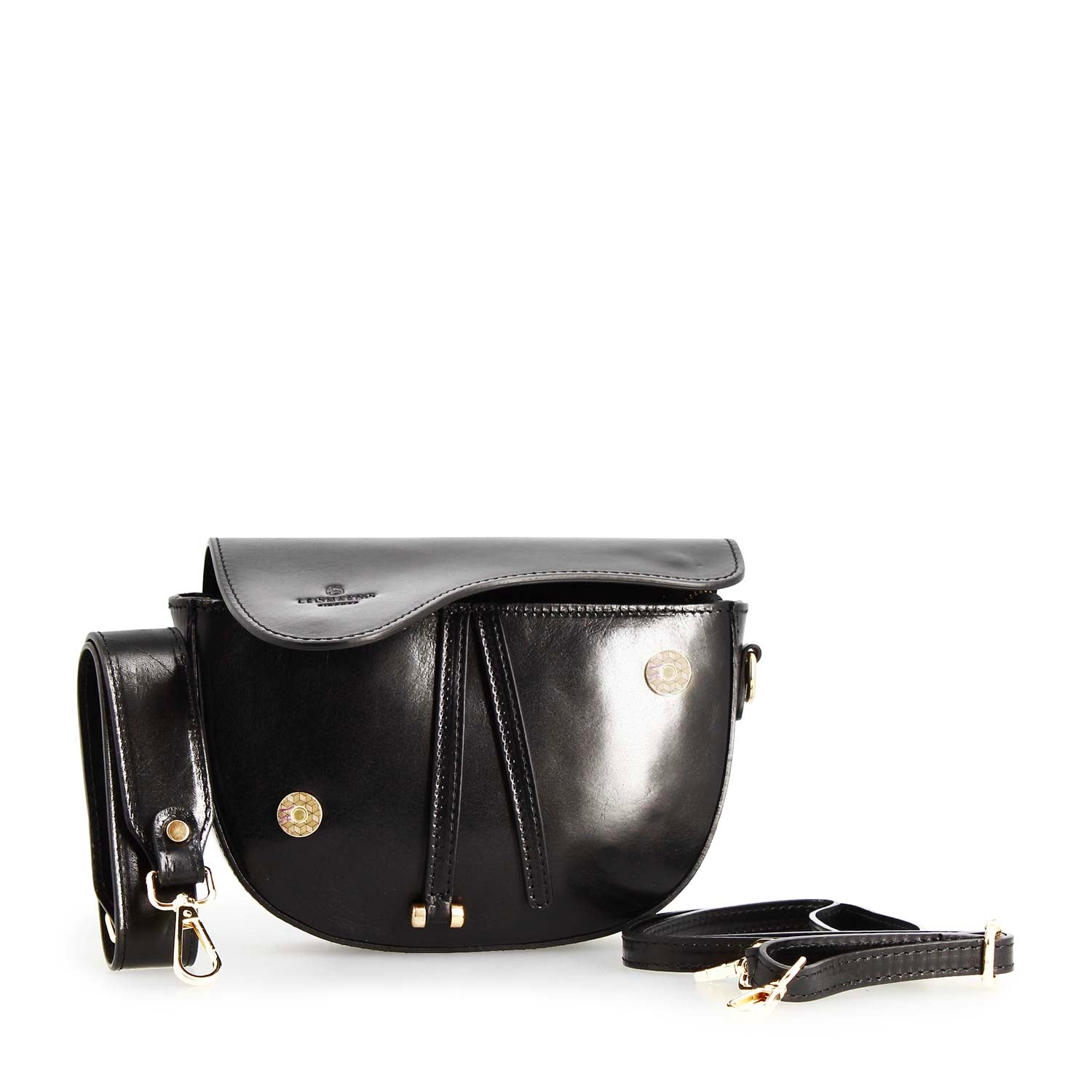 Leonardo Shoes Lena Borsa Donna Pelle Nera 22 cm