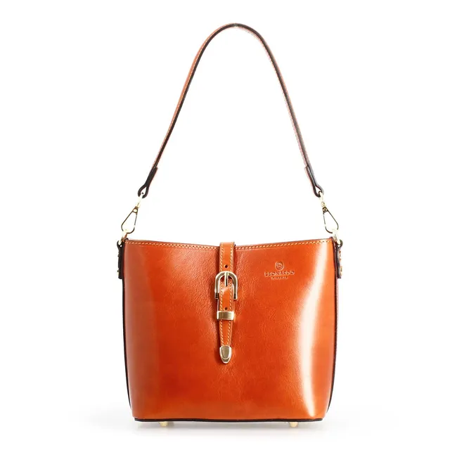 Leonardo Shoes Atena borsa spalla arancione secchiello