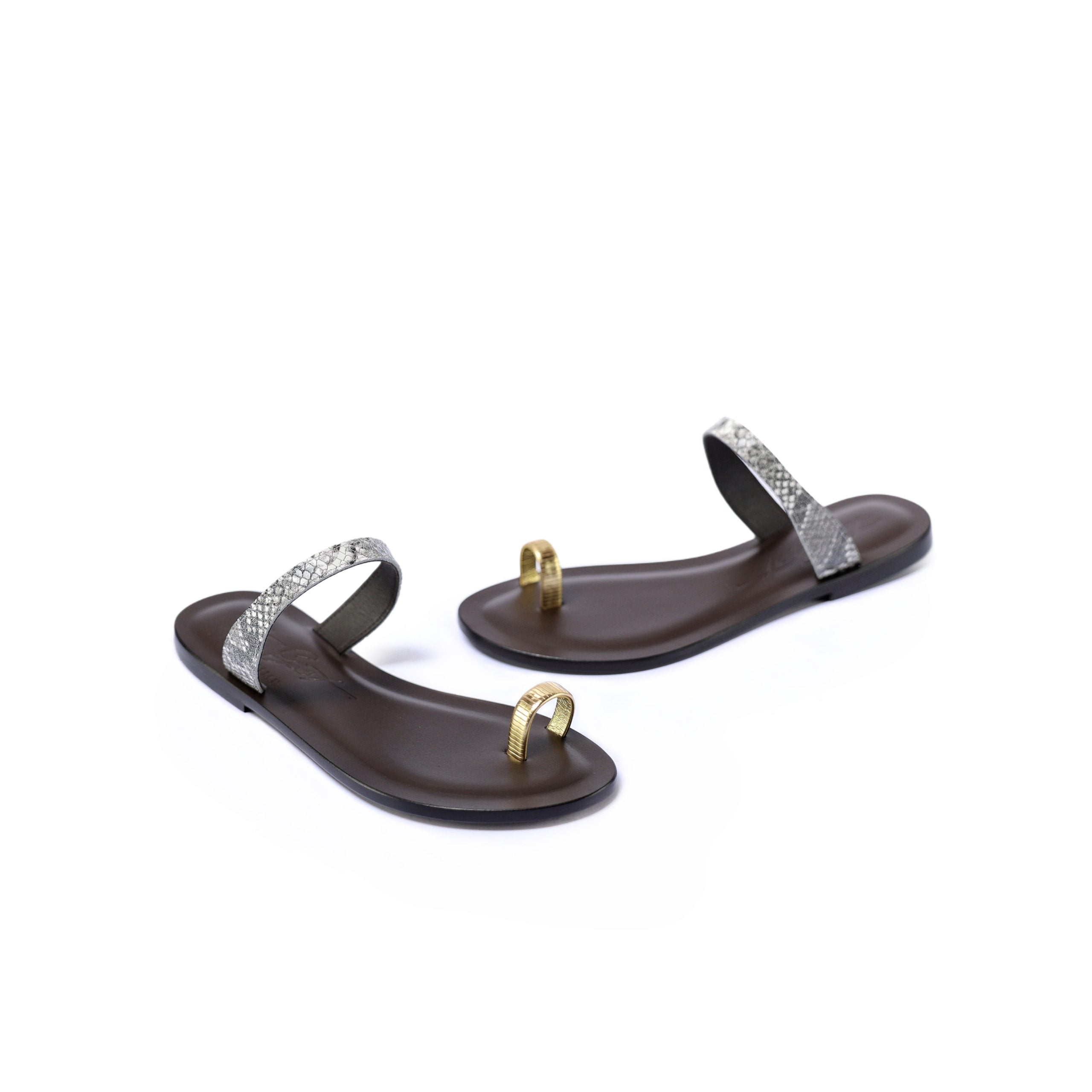 Ton Goût Arte-02 sandali donna oro pitone pelle