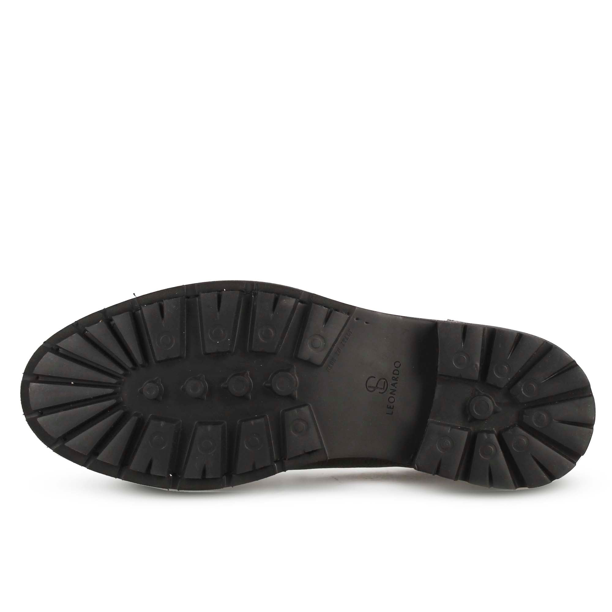 Leonardo Shoes Ingegnere Stringate Uomo Pelle Nero Allacciate