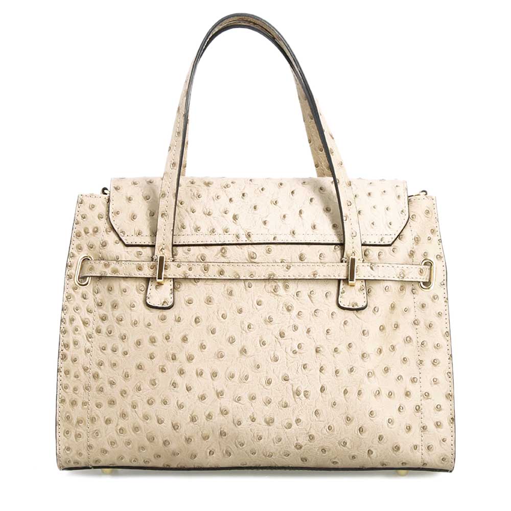 Leonardo Shoes Borse Donna Rosetta L pelle bianco stampa struzzo