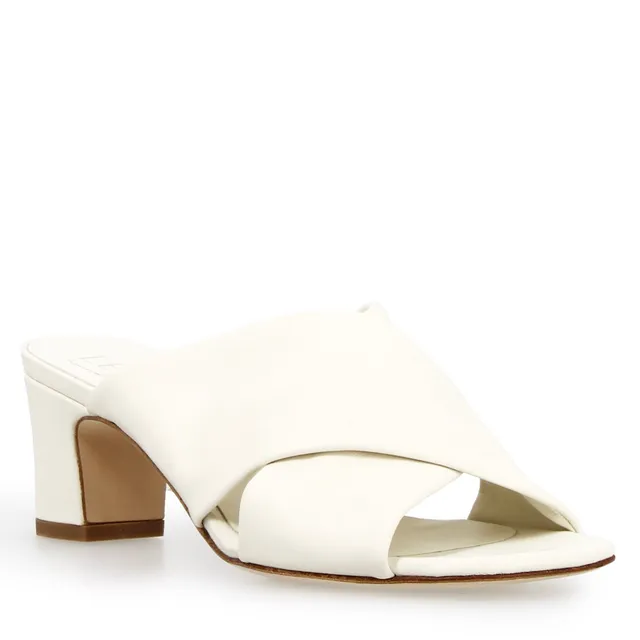 Leonardo Shoes Antiochia mules donna pelle bianco tacco 5 cm