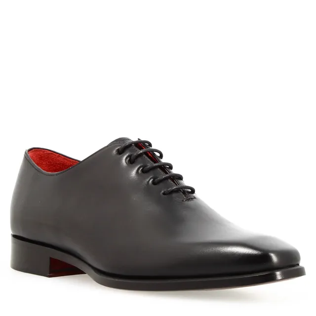 Leonardo Shoes Oxford wholecut francesine uomo pelle nera