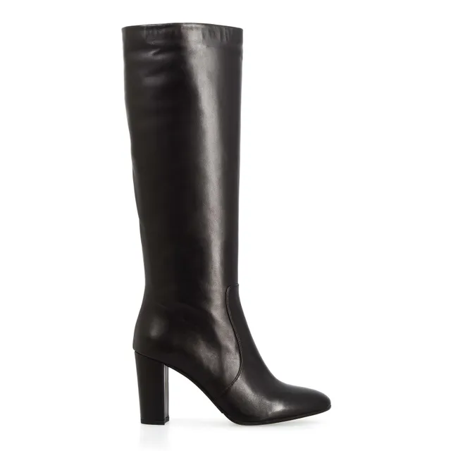 Leonardo Shoes Signoria Stivale Nero Tacco Alto 8 cm Pelle