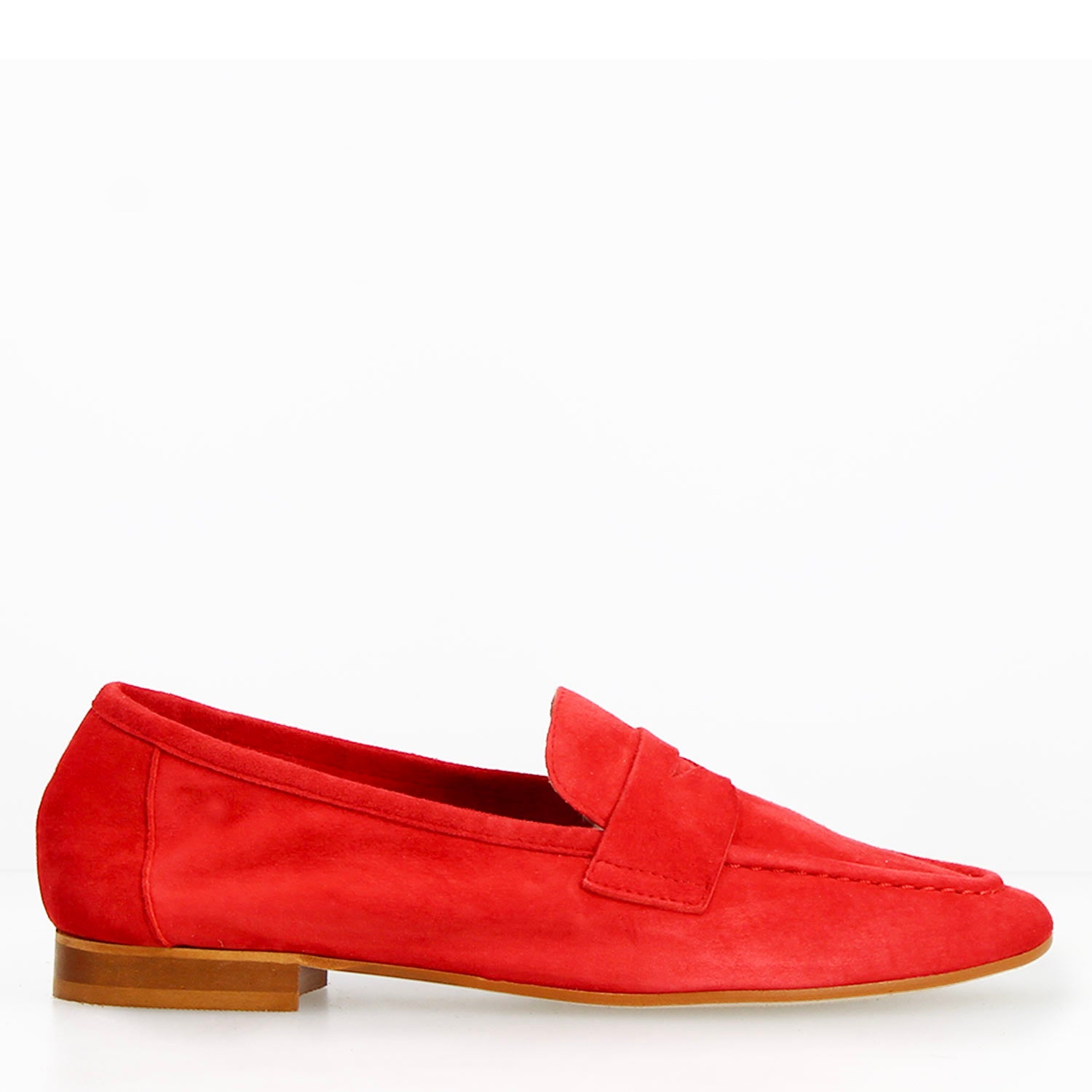 Leonardo Shoes Brenta Cam Rosso mocassini donna rosso camoscio