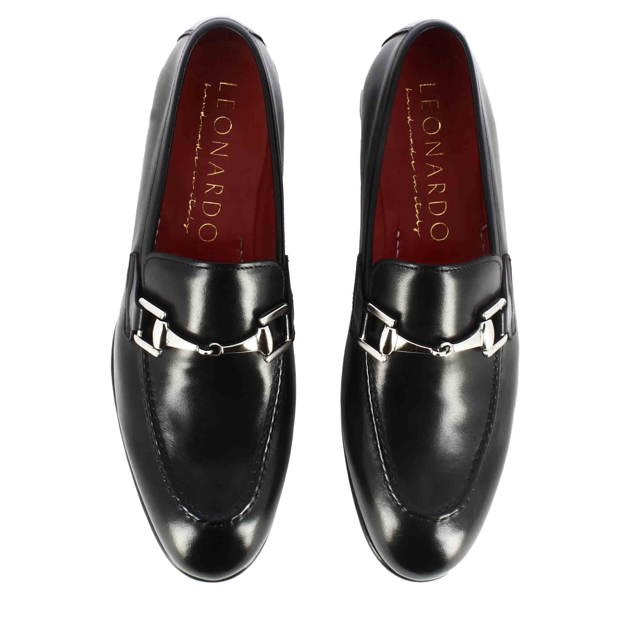 Leonardo Shoes Mocassini Uomo pelle nero morsetto