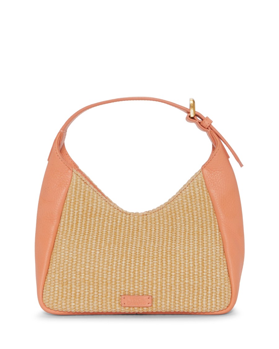 Vince Camuto Marza Mini borsa hobo pelle e paglia