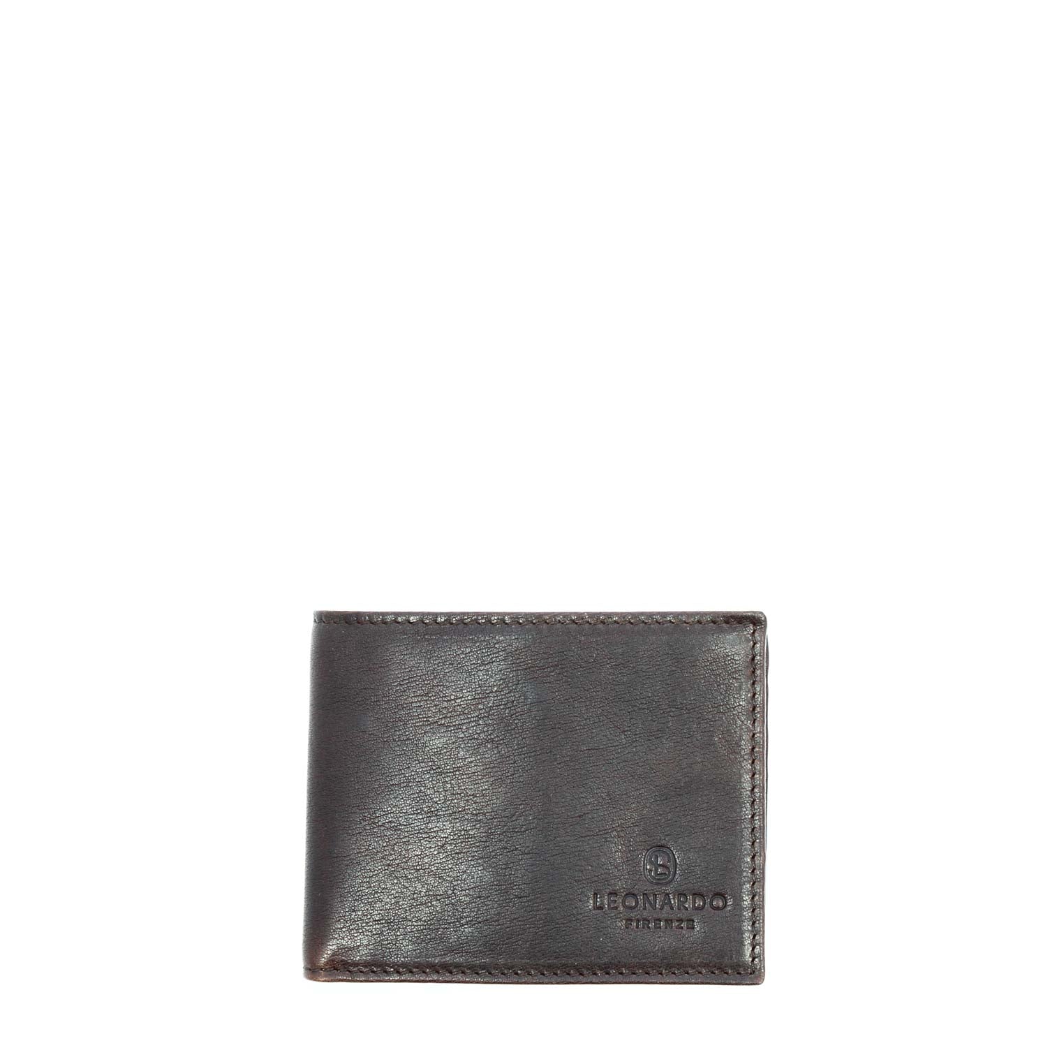 Leonardo Accessori Uomo P5 portafoglio pelle marrone scuro