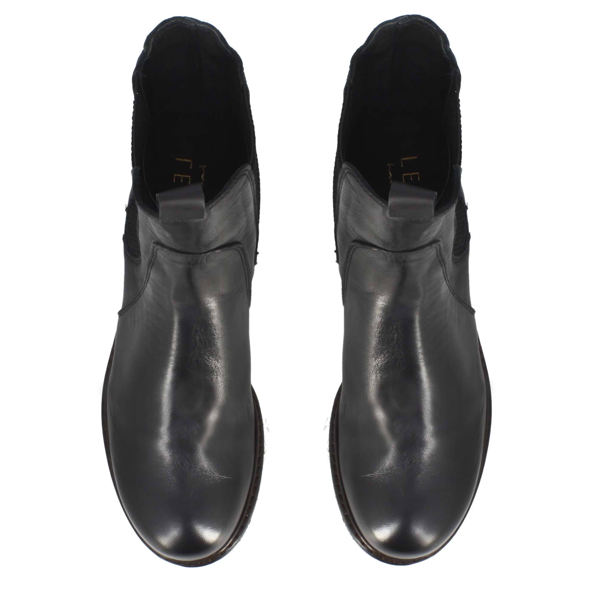 Leonardo Shoes Stivaletto Donna Pelle Nero Vintage Lacci