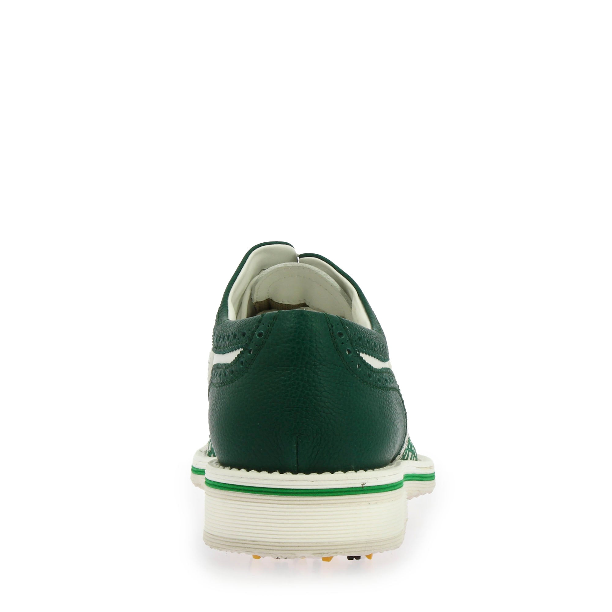 Leonardo Shoes Golf Verde Scarpe Golf Pelle Intrecciata