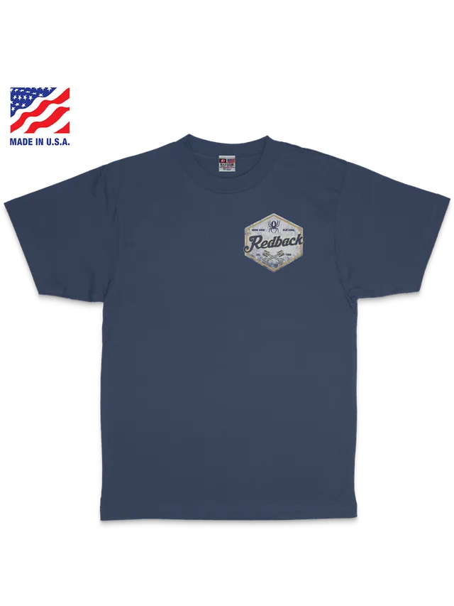 Redback Piston t-shirt cotone blu Bohemian taglia M
