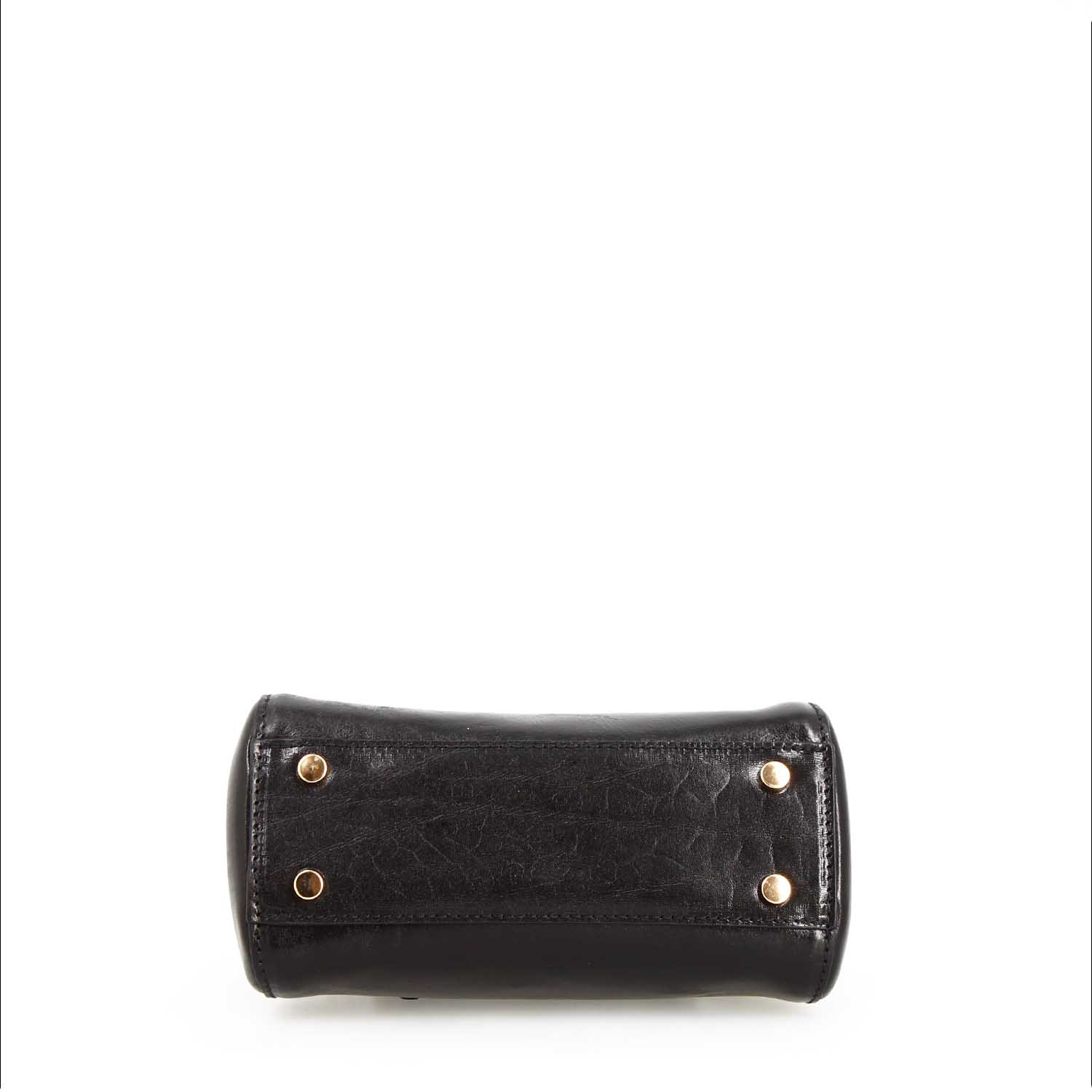 Leonardo Shoes Fiorenza borsa donna nero pelle tracolla 20 cm