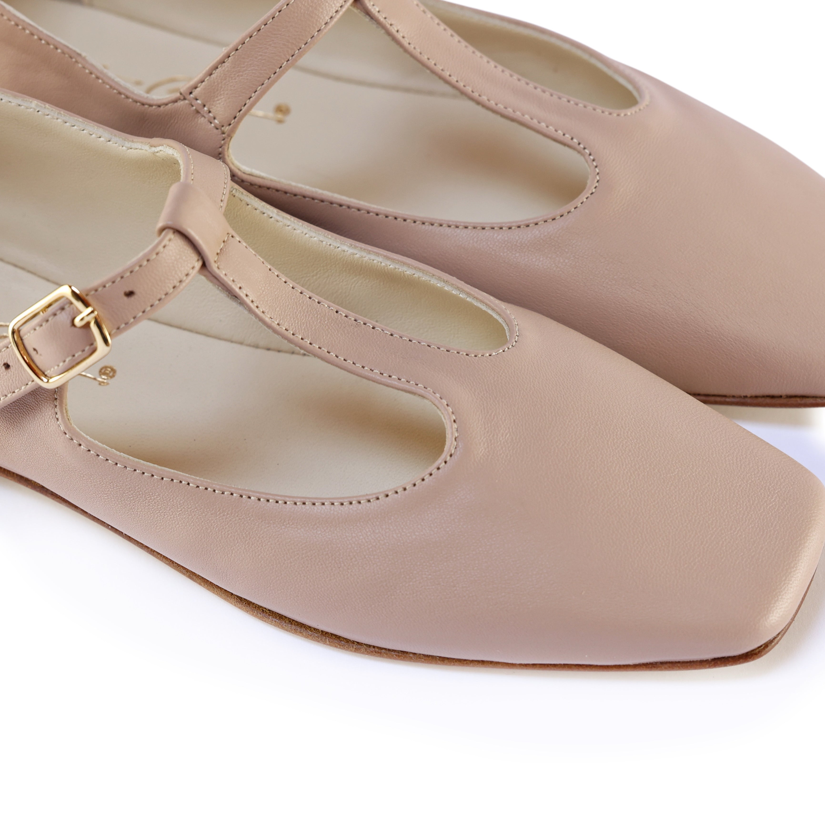 Ton Goût Paris ballerina donna desert pelle punta quadrata tacco 1