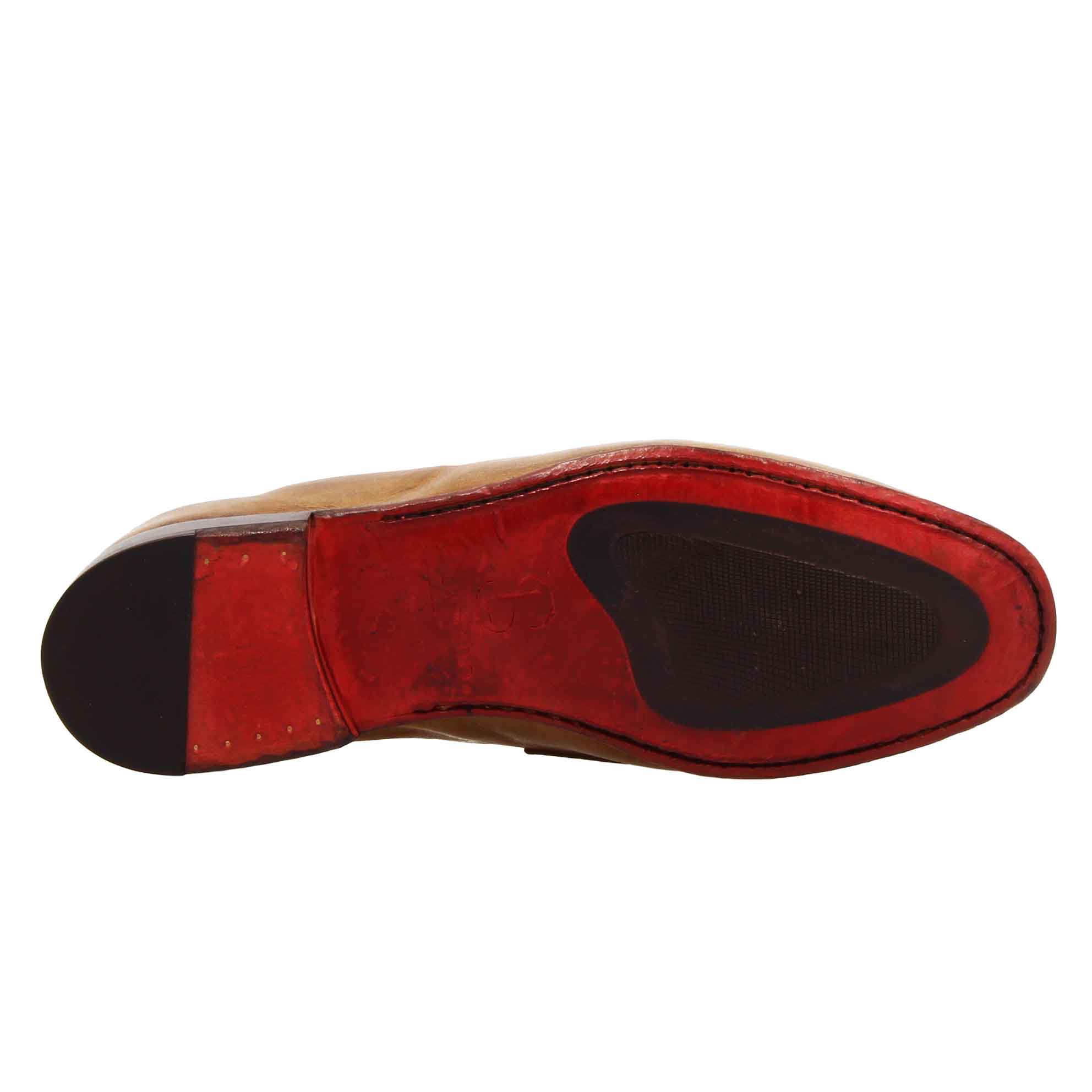 Leonardo Shoes Mocassini Uomo Palatino Buf Pelle Marrone