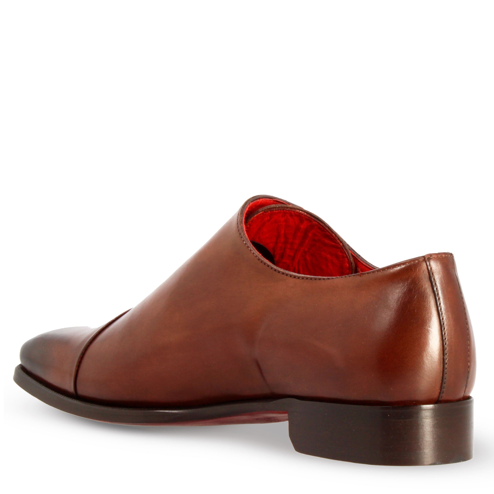 Leonardo Shoes francesine uomo pelle marrone punta squadrata