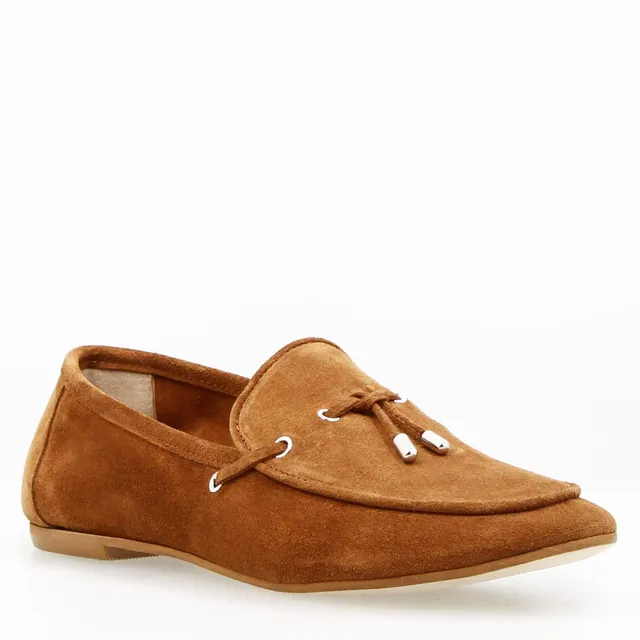 Leonardo Arsilia Mocassino donna camoscio marrone leggero