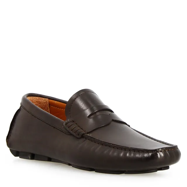 Leonardo Shoes Tiberio mocassini uomo marrone scuro penny