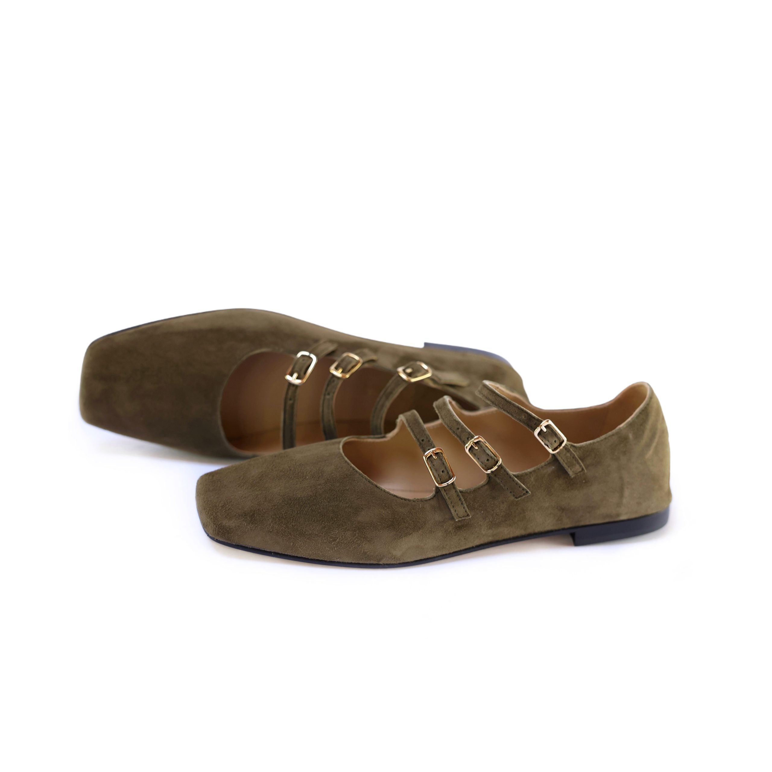 Ton Goût High ballerine donna scamosciato militare