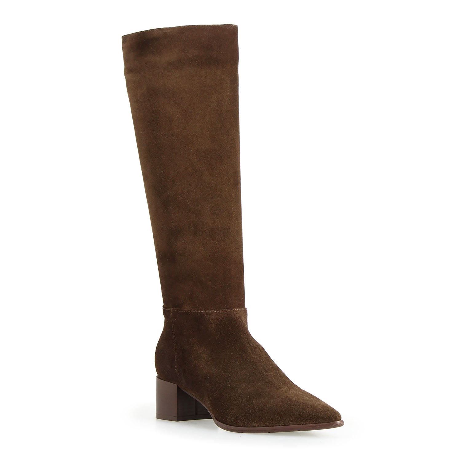 Leonardo Shoes Medicea Stivale Donna Camoscio Marrone Scuro