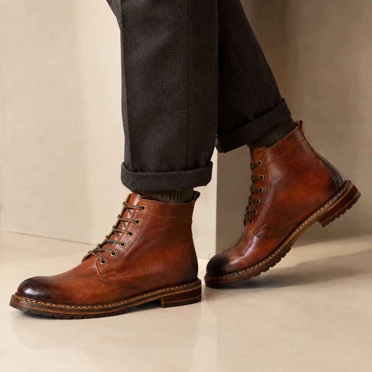 Leonardo Shoes Seneca Marrone Polacchino Uomo in Pelle