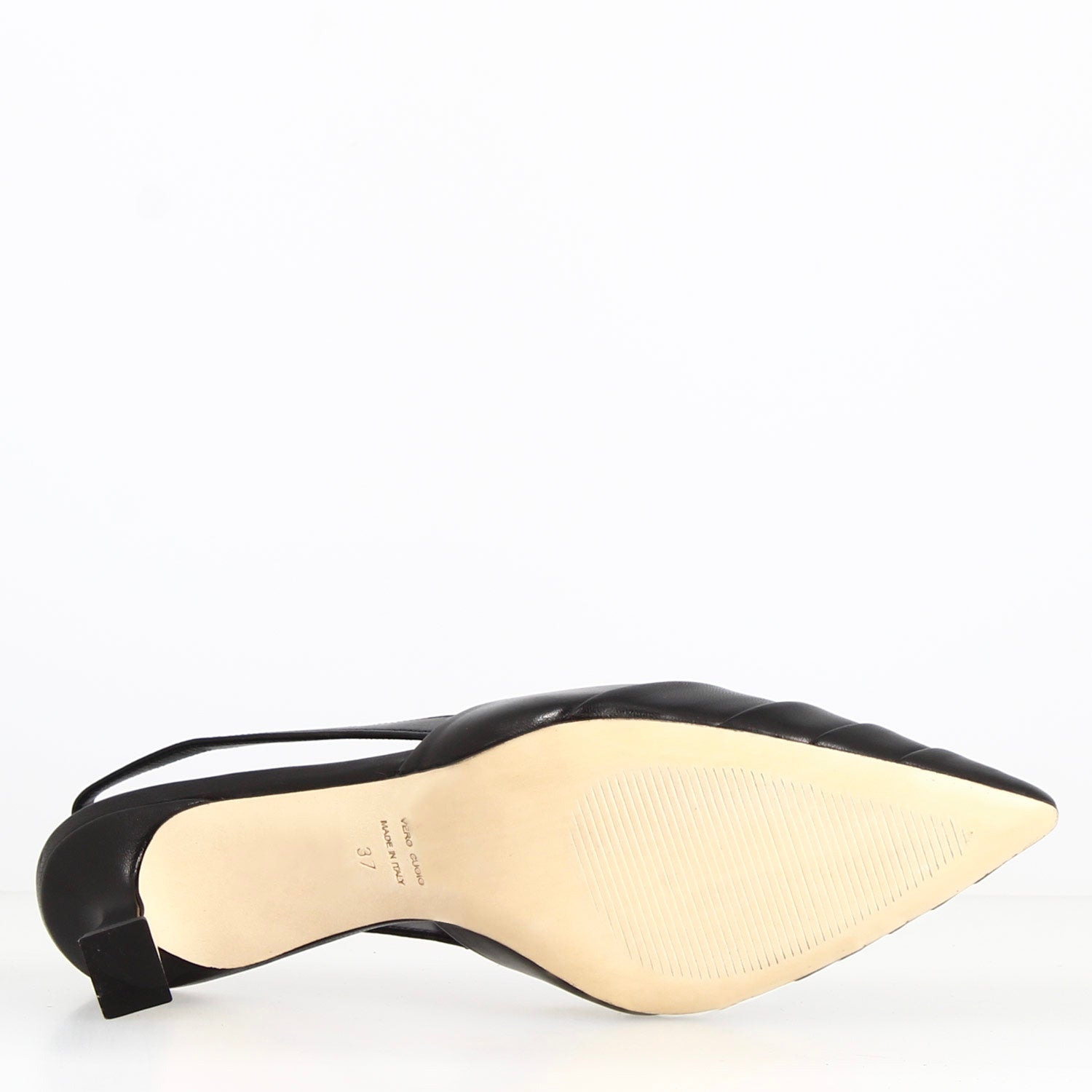 Leonardo Shoes Apollina Sandalo Slingback Nero Pelle