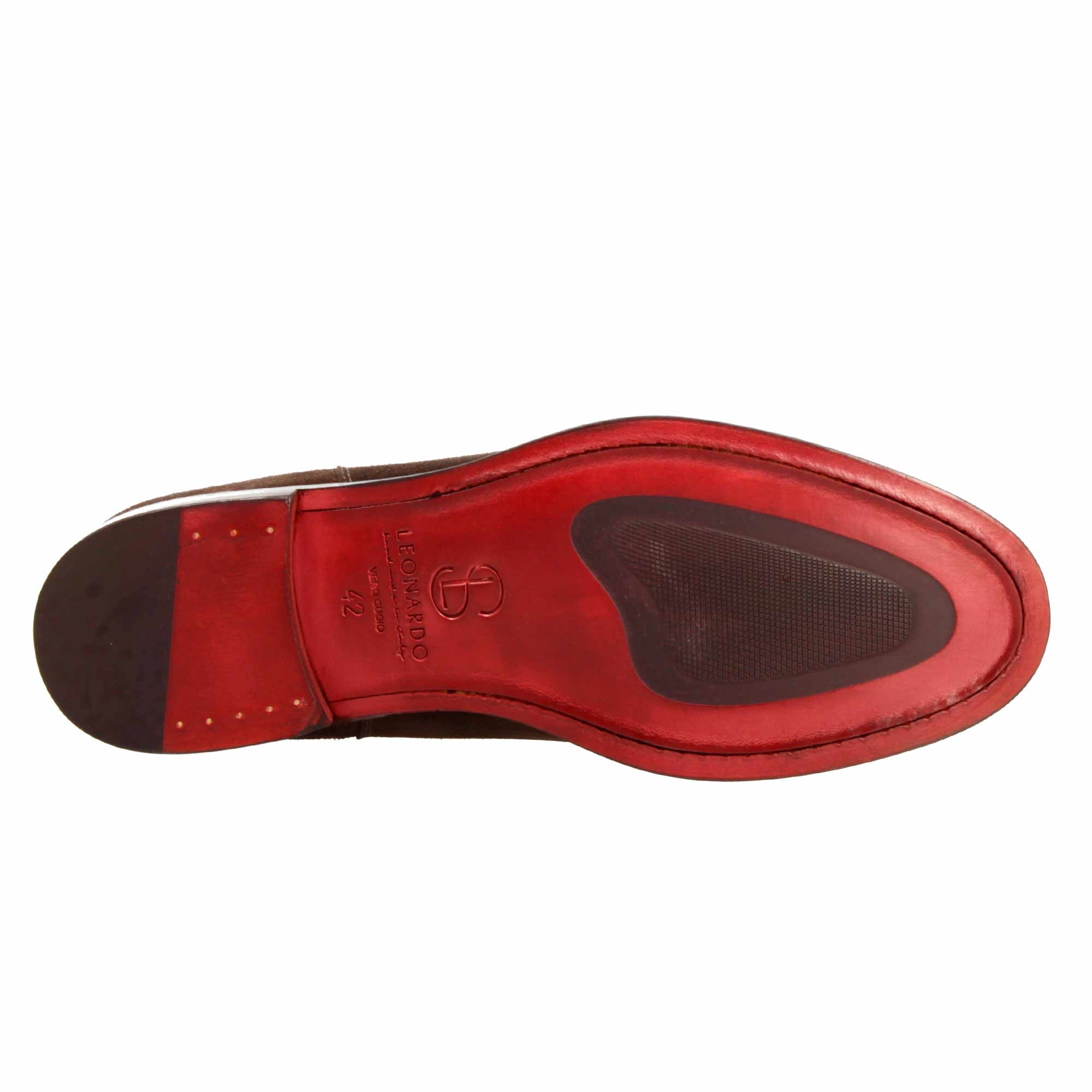 Leonardo Shoes stivaletto chelsea scamosciato marrone