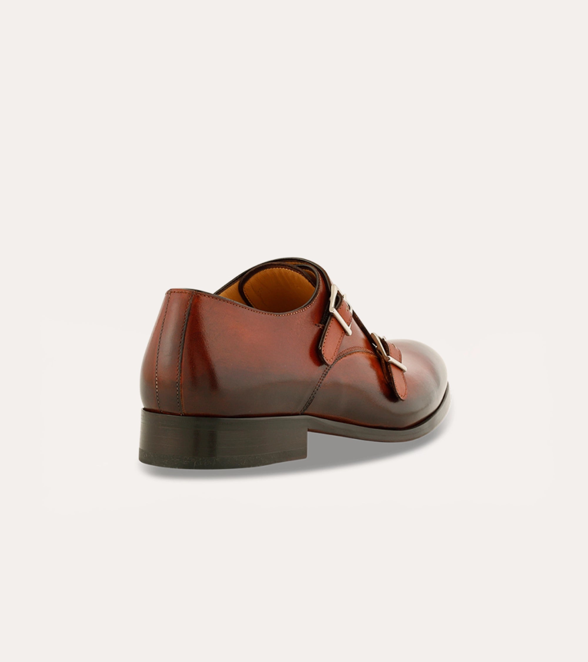 Ace Marks Kurt Monkstrap Cognac Tramonto scarpe uomo pelle