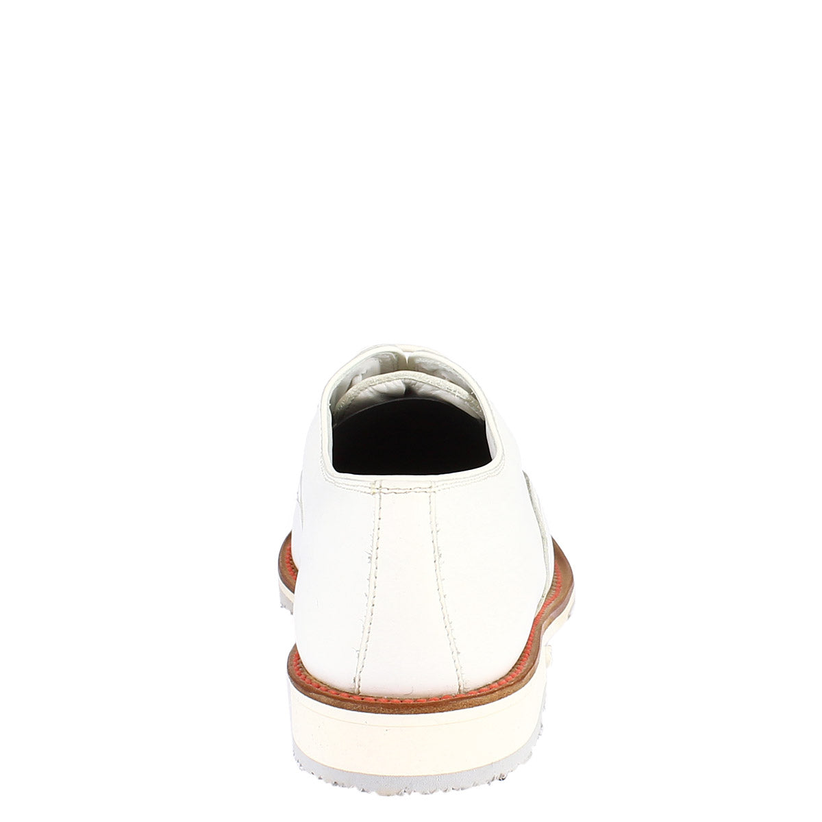Leonardo Shoes Golf Scarpe Pelle Bianco con Puntale Rosso
