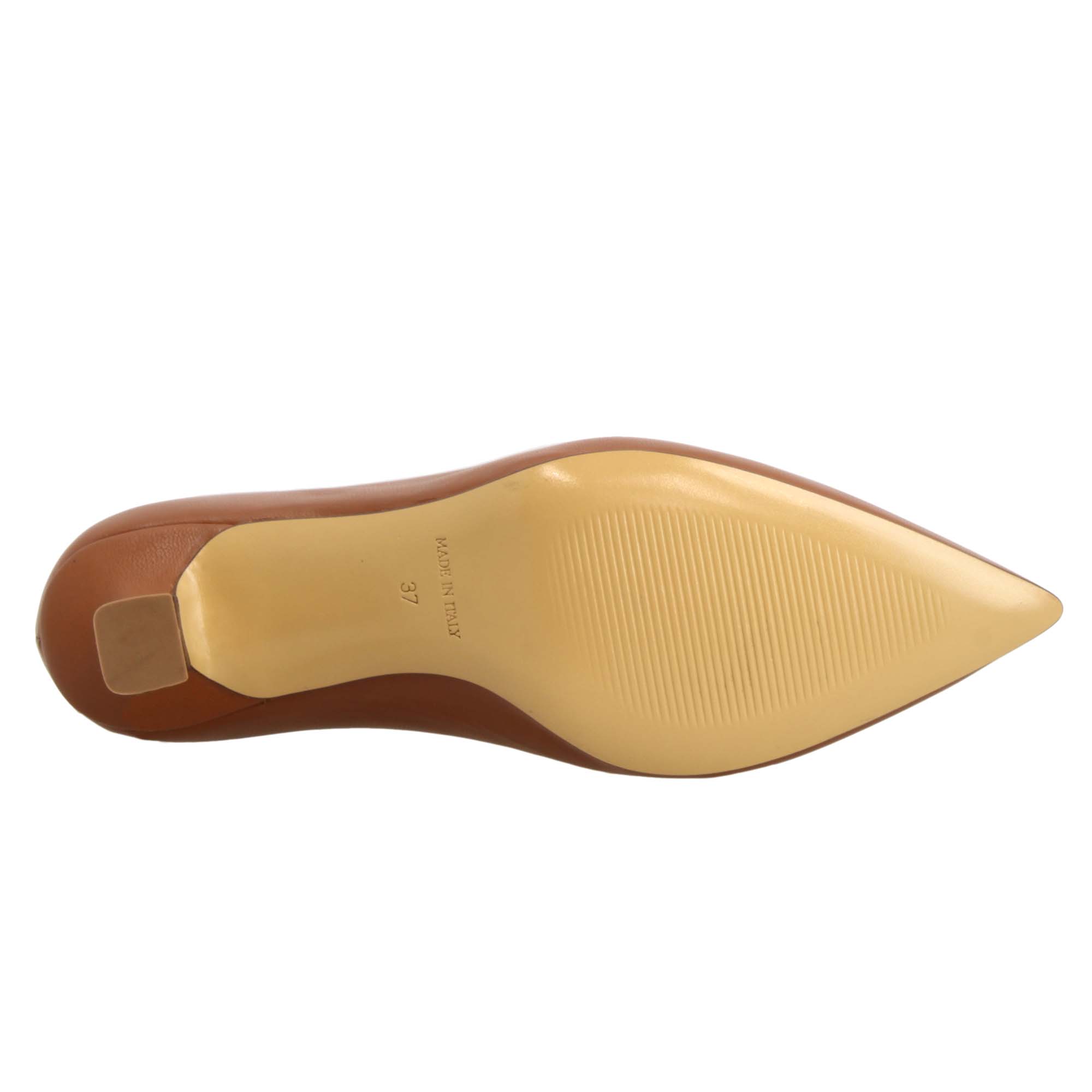 Leonardo Shoes Décolleté donna pelle marrone tacco 5 cm