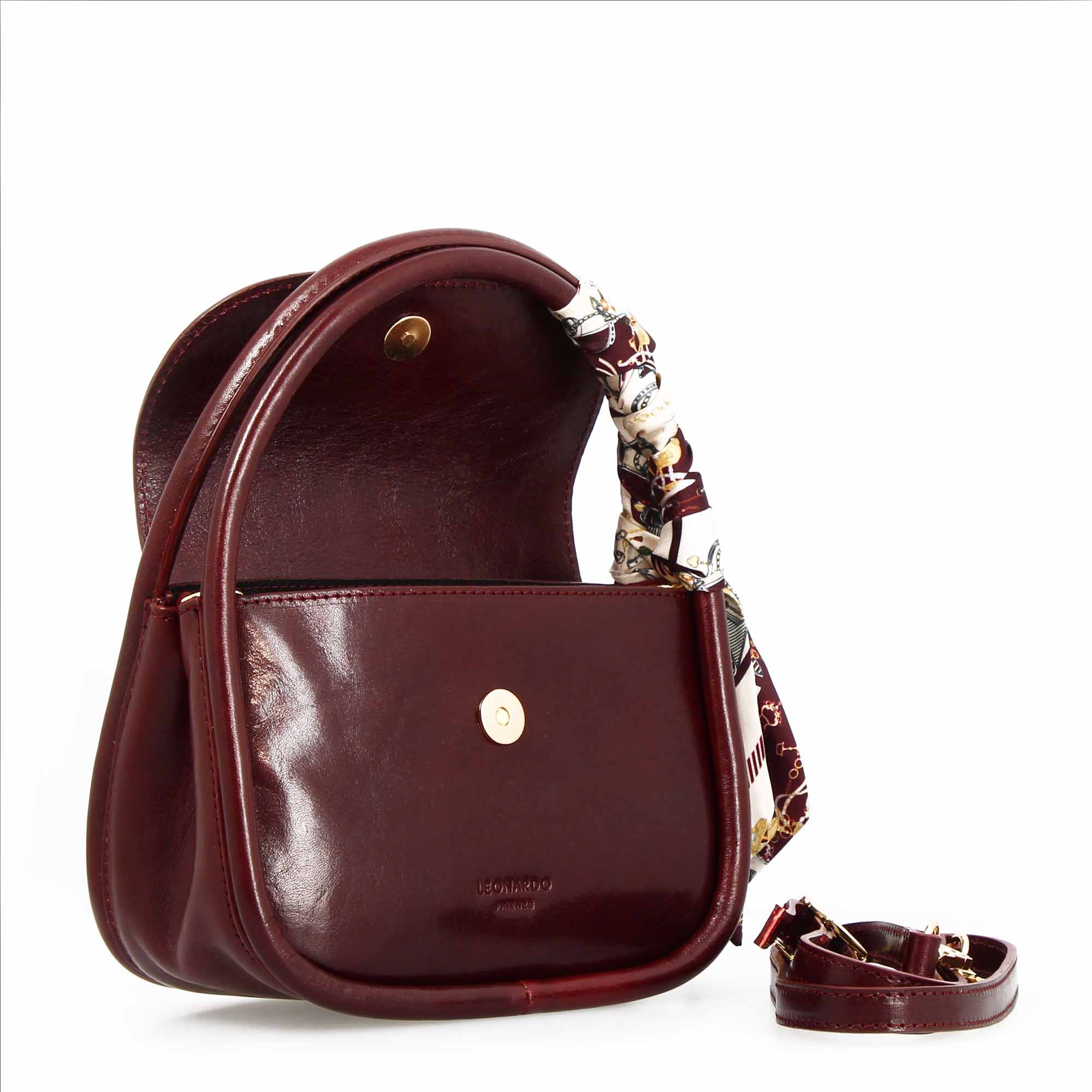 Leonardo Shoes Caterina borsa donna pelle bordeaux