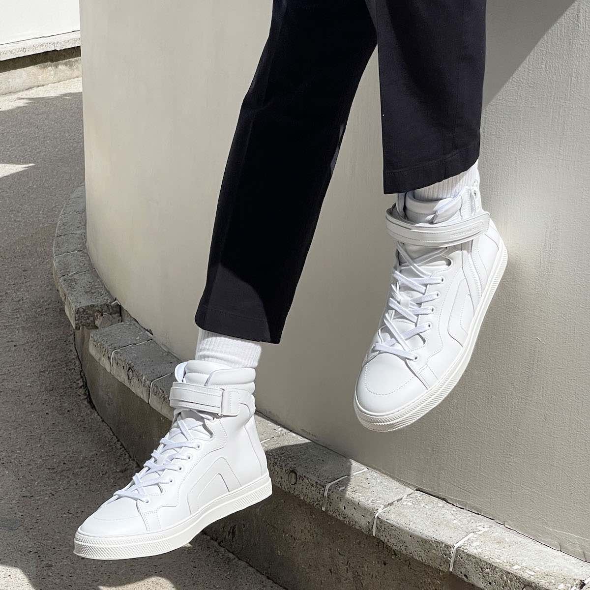 Pierre Hardy 112 High-Top Sneakers uomo bianche con zip