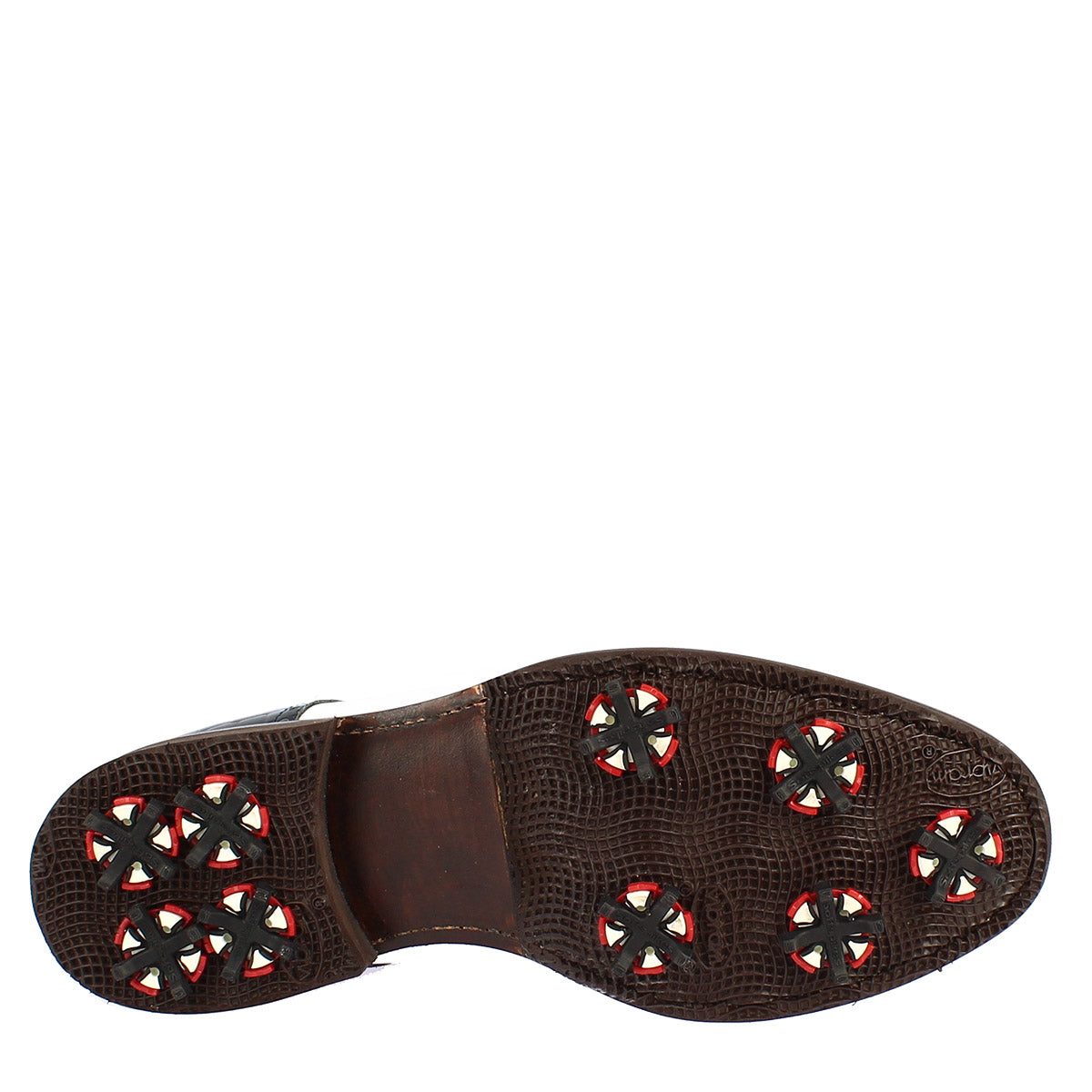 Leonardo Shoes Golf Blu Scarpe Golf Pelle Bicolore