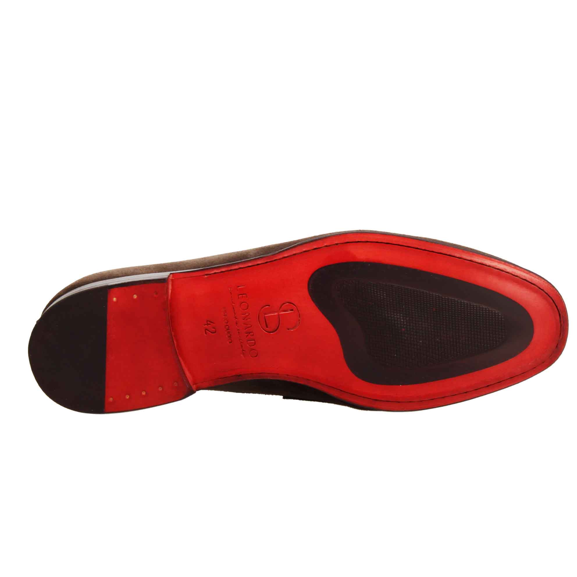 Leonardo Shoes Navona C mocassini uomo marrone scamosciato