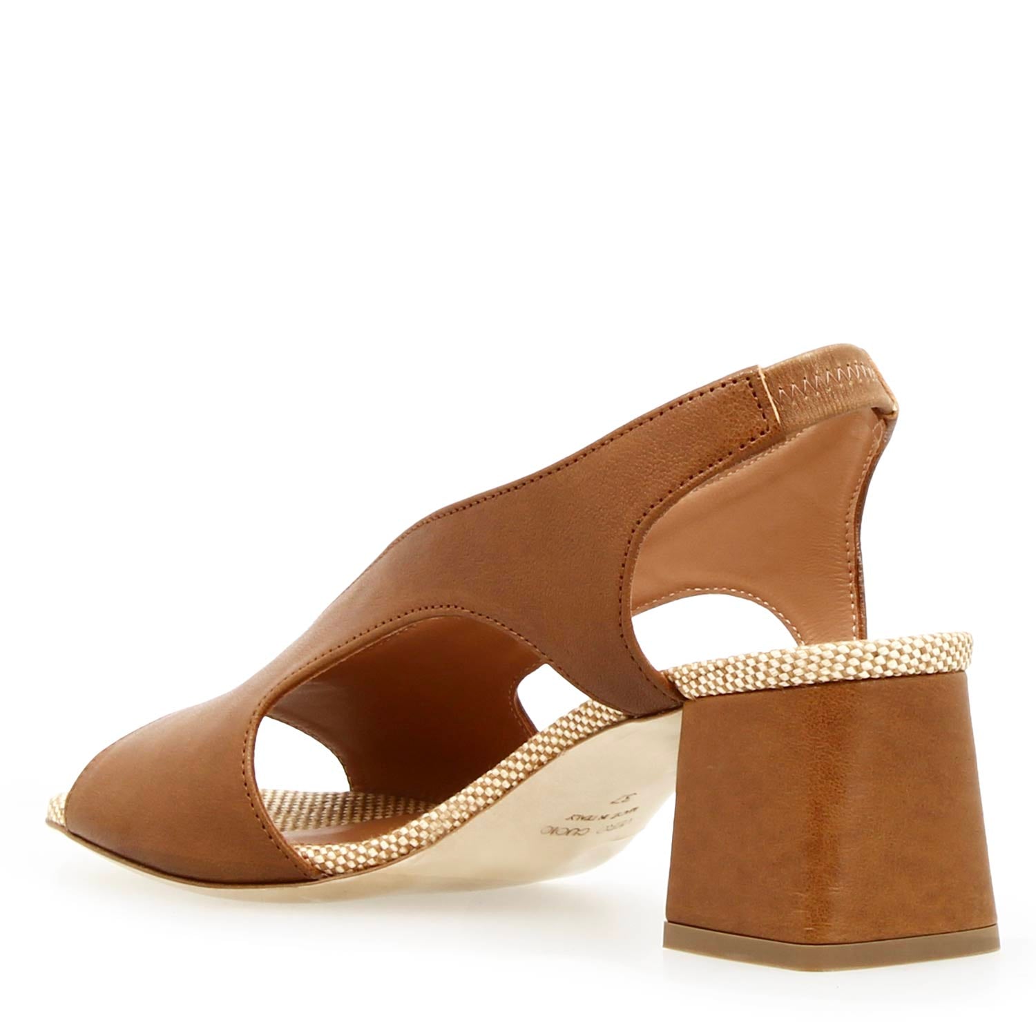 Leonardo Shoes Flavia sandalo donna pelle marrone tacco 7 cm