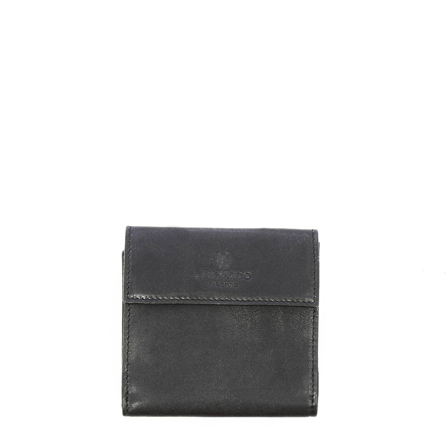 Leonardo Shoes P2 portafoglio pelle nero tessere