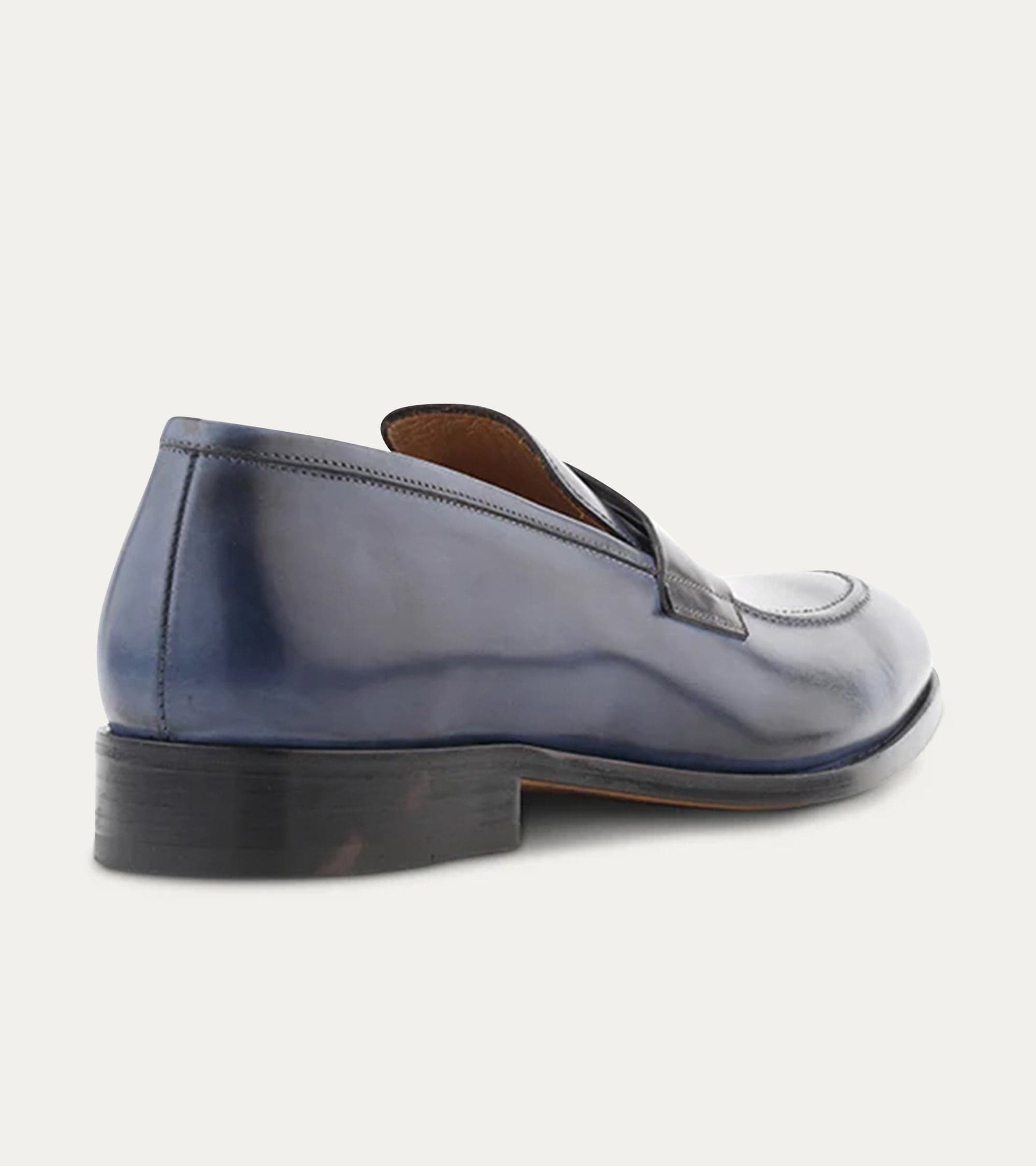 Ace Marks Greg mocassini uomo pelle avio nero penny loafer