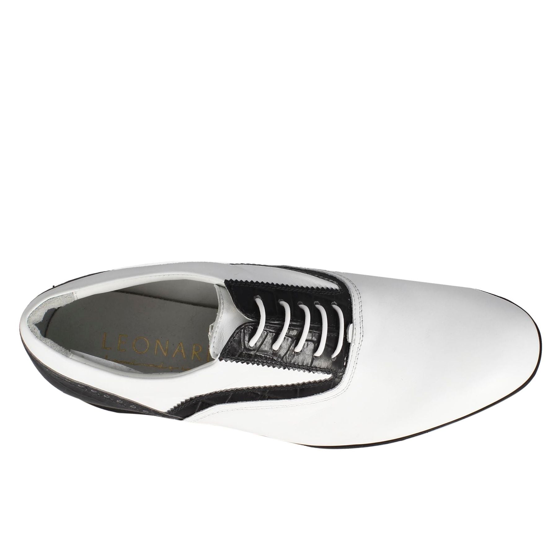 Leonardo Golf Calzature scarpa golf pelle bianco nero