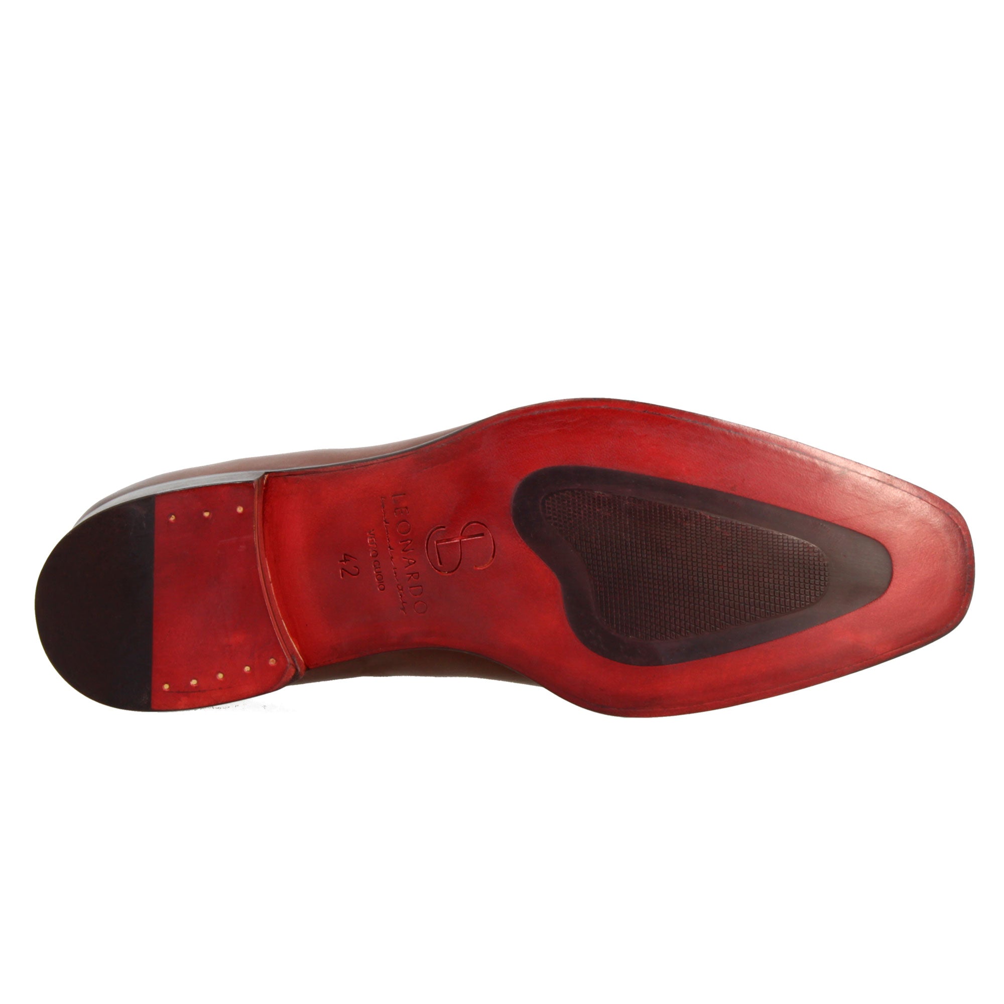 Leonardo Shoes francesine uomo pelle marrone punta squadrata
